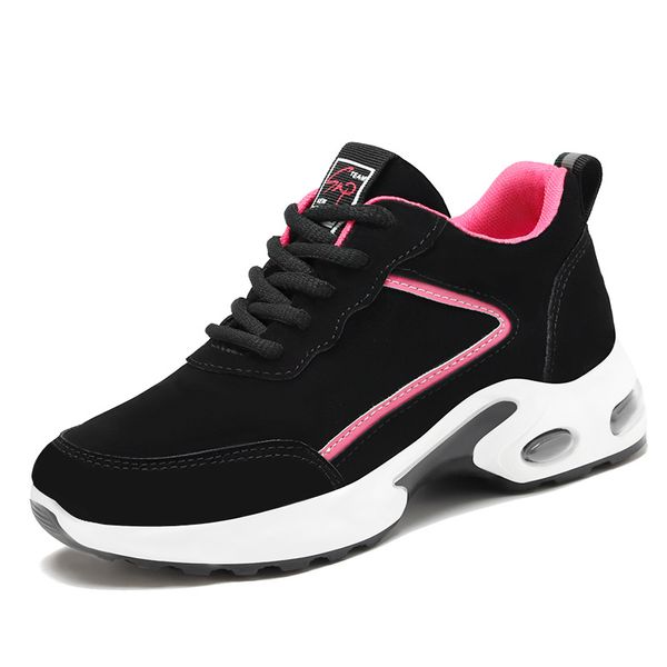 Chaussures pour femmes automne 2021 tige en cuir mat semelle souple chaussure de course coréenne décontracté coussin chaussures de sport femmes PN131