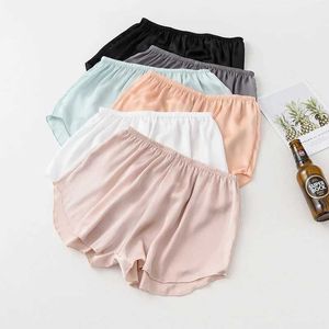 Pantalones cortos para mujer 1/2PCS Pantalones de seguridad Calzoncillos tipo bóxer de seda de hielo Ropa interior sin costuras de talle medio Íntimos de talle medio Pantalones de seguridad antivaciados para mujer NewL24313