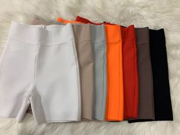 Dames Shorts 10 Kleuren Bandage Wit Zwart Grijs Korte Broek Hoge Taille Top Kwaliteit Rayon Vintage 230713