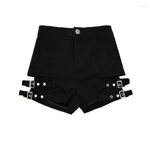Shorts voor dames 2023 vrouwen sexy mode high taille verbanden bodycon pants dj dance nachtclub draag zwart slank kort