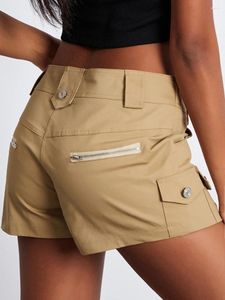 Shorts voor dames 2024 Low Rise Fashion Vintage Solid Color Summer Summer Short Pants Lading voor strand nachtclub streetwear