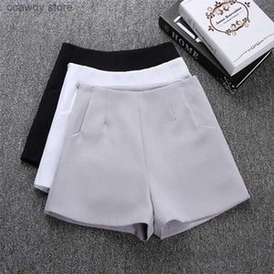 Shorts voor dames 2024 NIEUWE DRames Summer High Taille A-Line Casual Set Solid Color H240424