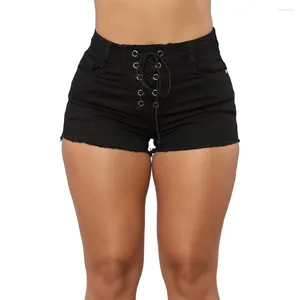 Short féminin 2024 Été Bandage noir Denim mode sexy skinny jeans Trendy Female Clothing S-2xl Drop