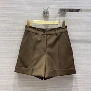 Pantalones cortos para mujer 2024 Moda de verano Color sólido Casual Mujeres Cintura alta All-matched Elegant Lady