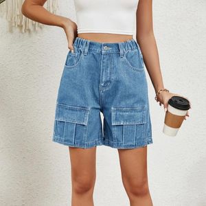 Shorts voor dames 2024 Zomerjeans Vrouwen denim broek stretch blauw casual modeontwerp slanke rechte femme short short