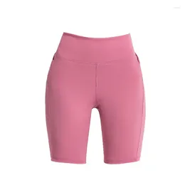 Pantalones cortos para mujer 2024 mujeres yoga cintura alta deporte cadera suave fitness secado rápido corriendo barriga control entrenamiento gimnasio pantalones l05