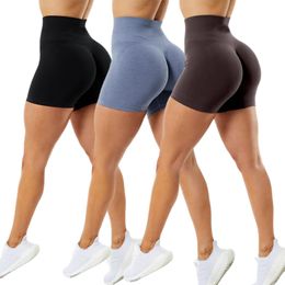 Damesshorts 3-pack Amplify-shorts Dames Workout Yogashorts met hoge taille Butt Lifting Booty Shorts Fitness Hardlopen Sport Naadloos GYM-shorts 230616