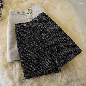 Pantalons à jambes larges en laine pour femme, coupe trapèze, grande taille, bottes de Style Xiaoxiang rétro, assorties avec tout, automne et hiver