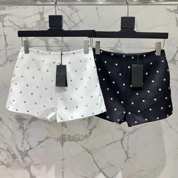 Pantalones cortos para mujeres acetato satén cinco estrellas puntiagudos 2colors