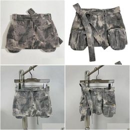 Shorts pour femmes American Summer Camouflage MTI-Pocket Salopette Loose Spice Street Casual Low-Rise Short Denim Cottes Drop Livraison AP Dhwbl
