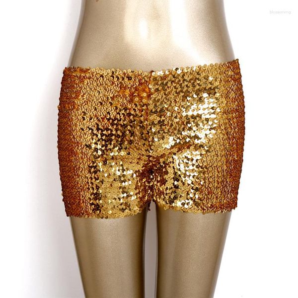 Shorts Women's Bling Sequined for Women 1980 Fiesta de vestuario de 1980 Disco Dance Wear Desemperatura de escenario Sexy Low Wist Club Nigh Club