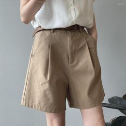 Shorts Pour Femme Décontracté 2023 D'été Mode Coréenne Taille Haute Mince Lâche Jambe Droite Pantalon Large Baisse En Gros 1003