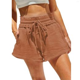 Shorts pour femme décontracté pantalons de plage amples couleur unie poches magasin officiel court Para Mujeres femmes été 2024