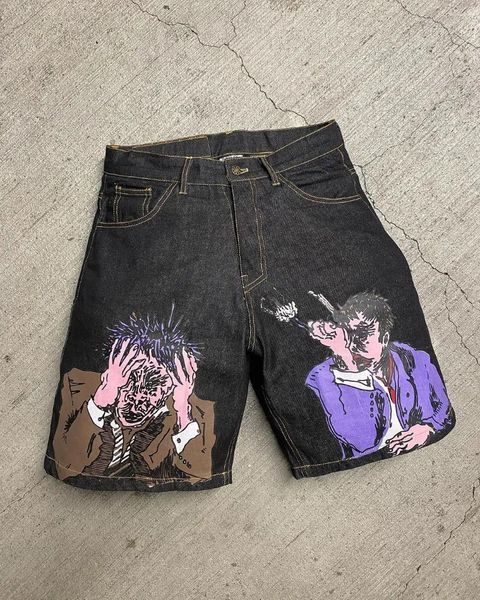 Shorts pour femmes Casual Femmes Y2K Rétro Lâche Été Sur Genou Plage Hip Hop Denim Punk Rock Gothique Sports Mode Coréenne