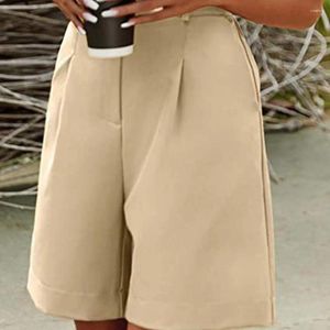 Shorts pour femmes Chic Femmes Casual Pocket Womenswear Solide Couleur Dames Été Long Pantalon Court Pantalon