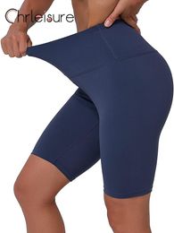 CHRLEISURE Sport-yogashorts Push-up korte leggings Dames Sexy Fietsen Hardlopen Fitness Casual Hoge taille Knielange Gymshorts 230724