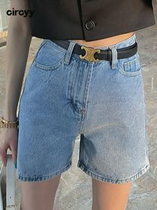Shorts pour femmes Circyy Jeans Shorts pour femmes Bleu Taille haute A-Line Casual Shorts Slim confortables Printemps Mode Poches Streetwear 230515