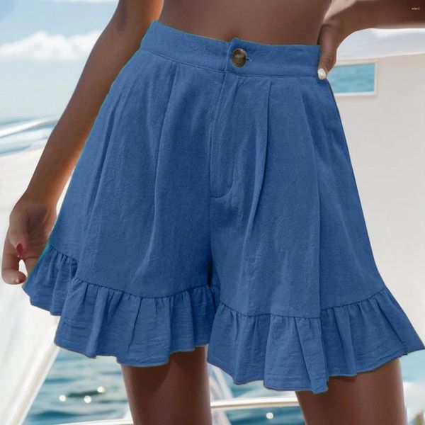 Pantalones cortos para mujeres para mujeres algodón sólido color sólido vestidos de verano cortos de verano