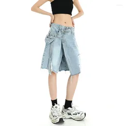 Dames shorts Kleding Blue Jean High Taille Vintage Y2K Casual Fashion Streetwear Cargo Denim Sexy broek Ladies Vijf punten