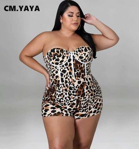 Short féminin cm.yaya Plus taille de la taille de léopard pour femmes
