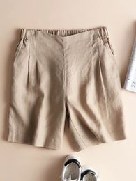 Shorts pour femmes Shorts en coton et lin Étudiants d'été pour femmes Version coréenne Lâche et mince Casual Sports Home Linen Pantalon à jambes larges 230512