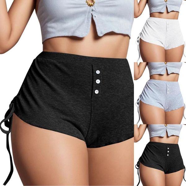 Shorts pour femmes coupés femmes mode décontracté imprimé cordon d'été sexy côté coton combinaisons pour manches courtes
