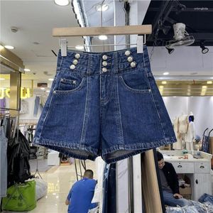 Dames shorts Dark Blue High Taille Women Denim Summer Slim Fit A-Line broek vrouwelijke solide kleur casual groot formaat Jean
