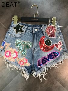 Dames shorts DEAT 2023 ARVALEN MAAN STARTEN PACKINES EMBROEDERY TASSEL PATCH RAW DENIM Vrouwelijke mode Temperament vrouwen ME670 230222