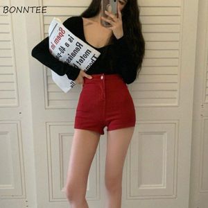 Shorts pour femmes Short en jean femmes solide rétro taille haute poches Style britannique dames Sexy ajustement tout-match Simple décontracté Chic Streetwear été 230325