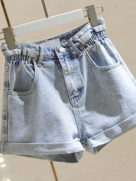 Shorts pour femmes Denim Femmes 2024 Jeans Taille haute Couleur unie Doux Court Poches d'été Dames Femme F12