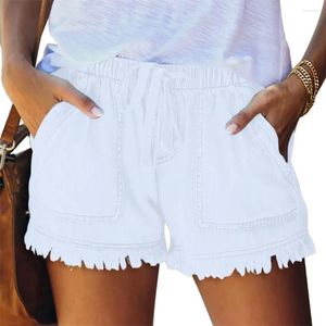 Pantalones cortos para mujer Denim Mujer Jean Pantalones cortos con bolsillo Ejercicio Correr Oficina Hogar Viajes Moda Ropa de verano Blanco S
