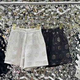 Dames shorts Designer Designer merk Origineel 24 Zomer nieuwe stijl Tea Flower Gold Silk Letter Jacquard Wide Leg K45 Mtgs L048