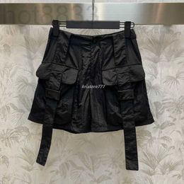 Shorts pour femmes Designer Summer Women Vintage avec lettre Pocket Girls Milan Runway High End Brand A-line Jersey Jogging Luxury Hotty Hot Short Pants Overall WLQI