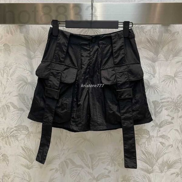 Shorts pour femmes Designer Summer Women Vintage avec lettre Pocket Girls Milan Runway High End Brand A-line Jersey Jogging Luxury Hotty Hot Short Pants Overall WLQI