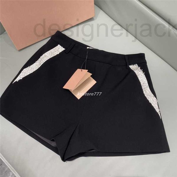 Shorts pour femmes Designer été femmes Vintage avec des perles de diamant filles Milan piste haut de gamme marque A-ligne Mini luxe Hotty chaud pantalons courts vêtements costume D3G0