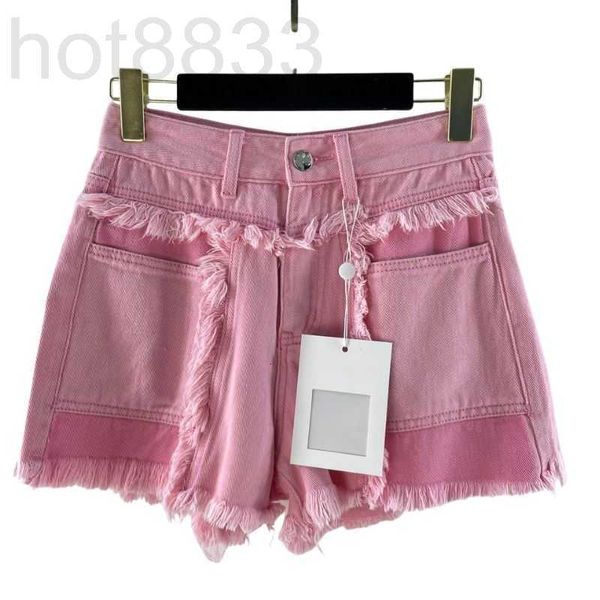 Damen -Shorts Designer Damen Vintage Baumwollröcke mit Buchstaben Knöpfen Weibliche Milan Runway High -End -Marke Girls Pink Hotty Hot Short Hosen Kleidung CQB9