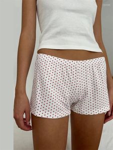 Dames shorts Douray vrouwen print casual elastische lage taille wijd been lounge broek zomerse bodems esthetische kleding