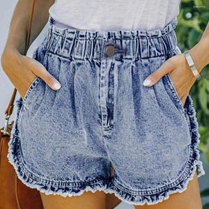 Shorts pour femmes taille élastique Denim femmes à volants irréguliers dames pour filles Streetwear décontracté Mini Sexy jean 2023