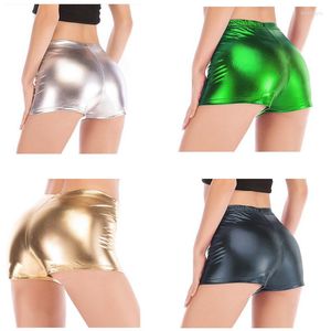 Pantalones cortos de mujer Club europeo americano Rendimiento Bright Lederhosen Pole Dance Gold Sexy Ropa interior femenina