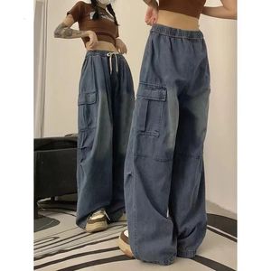 Shorts pour femmes Fée Grunge Alt Vêtements Vintage Streetwear Coréen Y2K Baggy Cargo Jeans Taille Haute Droite Pantalon Large Denim Pantalon 230619