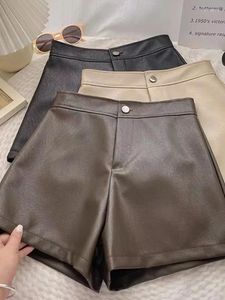Shorts pour femmes Mode pour femmes Casual Streetwear Coréen Large Jambe Solide Bouton Slim 2023 Automne Hiver