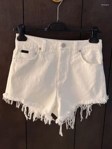 Short féminin Fashion Fringe Blanc Denim pour femmes 2024 printemps d'été de haute qualité coiffe