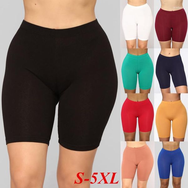 Pantalones cortos para mujeres moda de cintura sólida alta cintura de algodón de algodón yoga deportes Jeggings