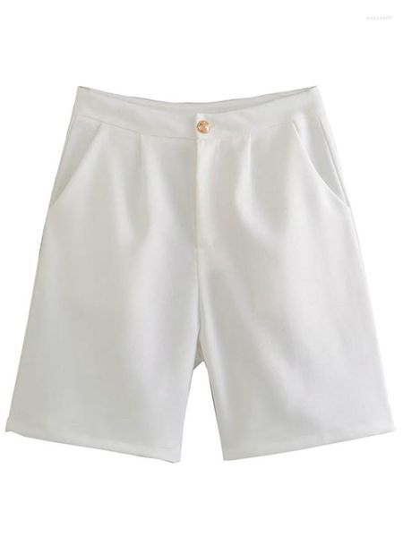 Short femme mode solide bouton plissé à la mode taille haute court pantalon femme 2023 décontracté femme fête Club tenue quotidienne