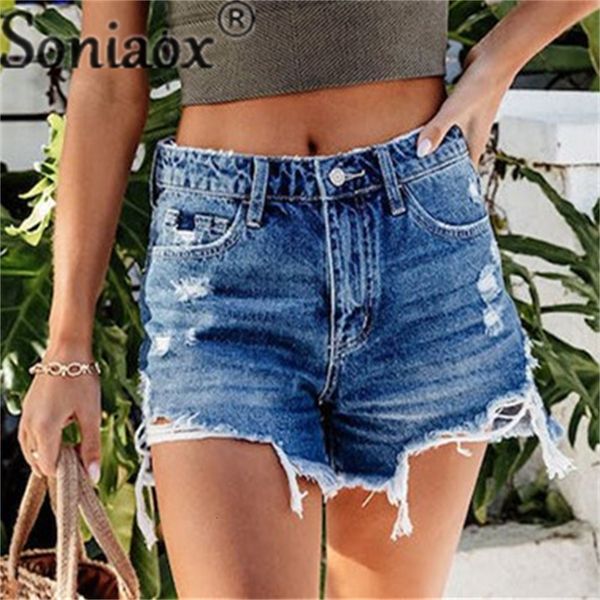 Shorts pour femmes Mode Glands Trous cassés Denim Shorts Jeans décontractés confortables pour femmes Femme Été Lâche Pantalon trois quarts Streetwear 230428