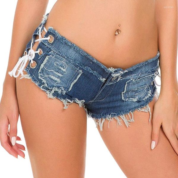 Short féminin Femme Mini sexy femme Booty Hole Jeans Summer Girl Denim Low Fitness Fitness Spodenki Damskie Jeansowe