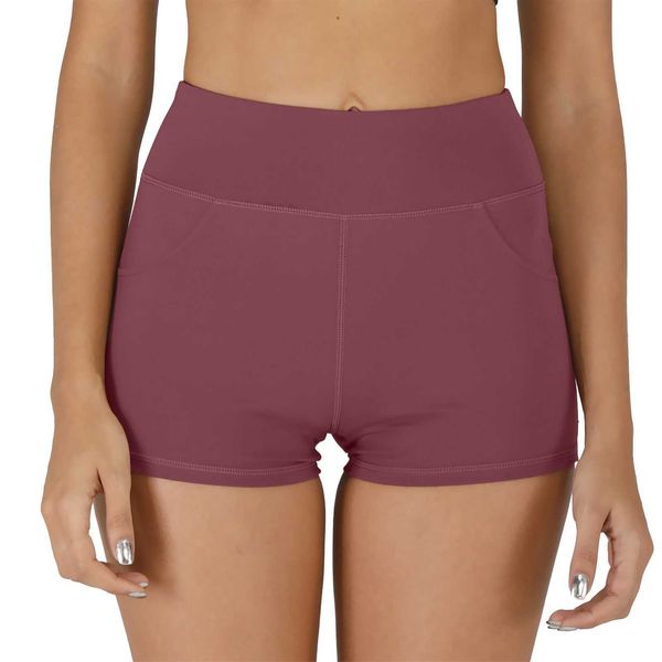 Short femme Livraison gratuite pyjama femme short yoga fesses pêche moulant avec poches et tailles fille P230606