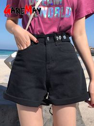 Shorts pour femmes Garemay Shorts en jean pour femmes Classique Vintage Taille haute Bleu Jambe large Femme Caual Summer Ladies Shorts Jeans pour femmes 230420