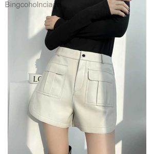 Short féminin Grément shorts en cuir femmes hautes taille 2022 printemps d'été Nouveau coréen dames de la mode