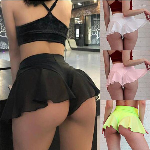 Shorts pour femmes filles Fitness jupe de danse courte couleur unie maison noir Sexy femmes sport robe de Tennis